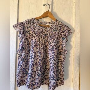NWOT Isabel Marant Etoile Lanikazi Print Layonia Cotton Top:Size 34 (Sm/Med)
